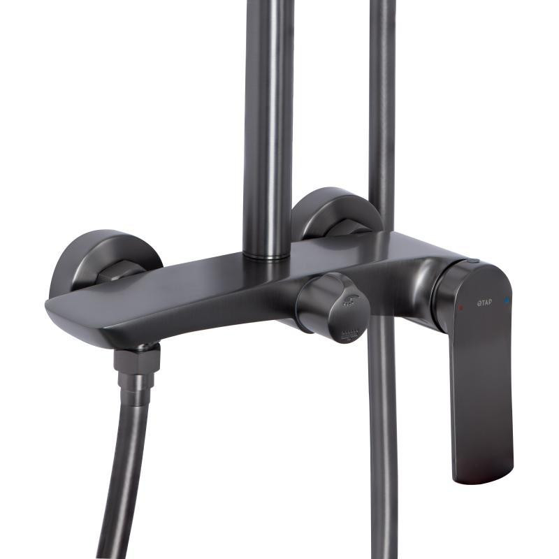 Душевая система для душа из латуни Qtap Slavonice на два потребителя QTSLA110GMB45913 Gunmetal Black PVD Харьков - изображение 3