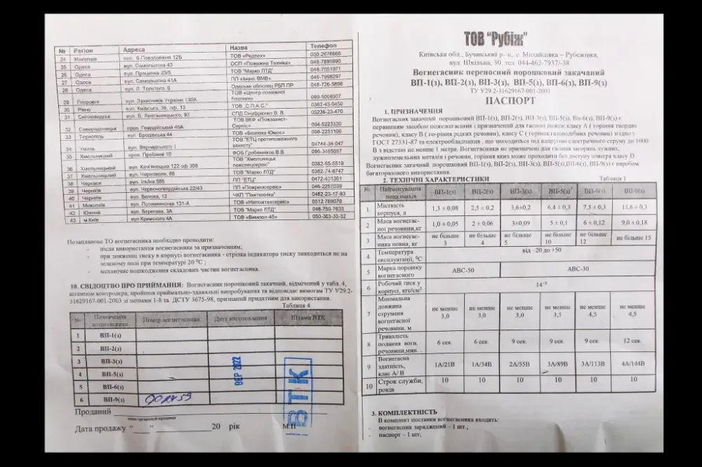 Вогнищений порошковий 9кг з манометром сертиф. Рубік Вінниця - фото 2