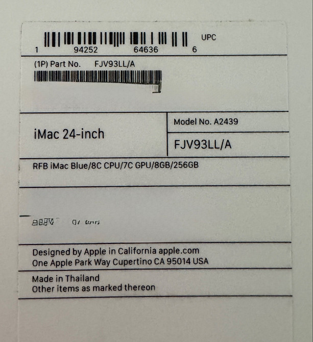 Apple iMac 24 4.5K 2021 M1 8/7 Core 8GB RAM 256GB SSD Blue. Киев - изображение 1