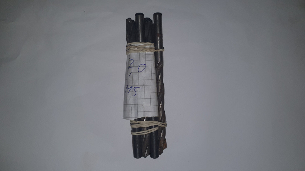 Сверло с цилиндрическим хвостовиком 7.0. Р6М5. СССР Харьков - изображение 1