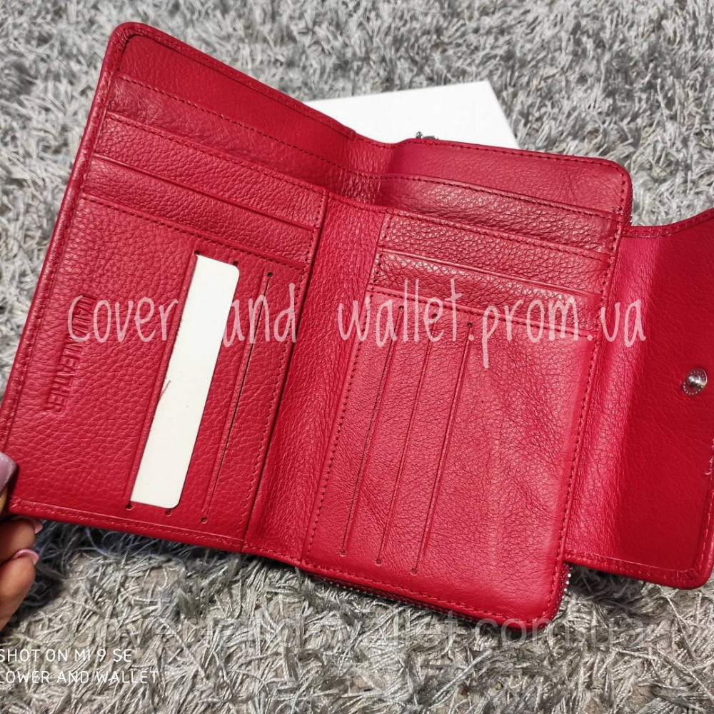 Женский красный кожаный кошелек клатч на молнии среднего размера ST Leather Киев - изображение 4