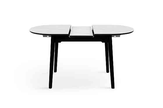 Стіл Тітан 110/140*75, чорний/керам білий Киев