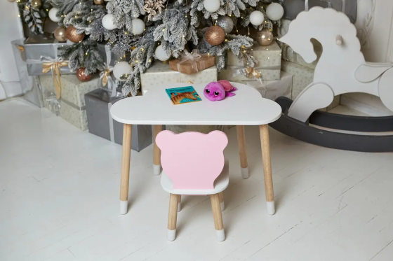 Дитячий столик Хмара та стільчик Ведмедик рожевий Київ