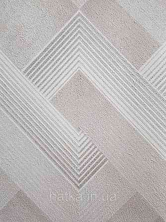 Обои виниловые на флизелине метровые Sintra Edelina геометрия фигуры ромбы полосы 3д бежевые белые  серебро Киев