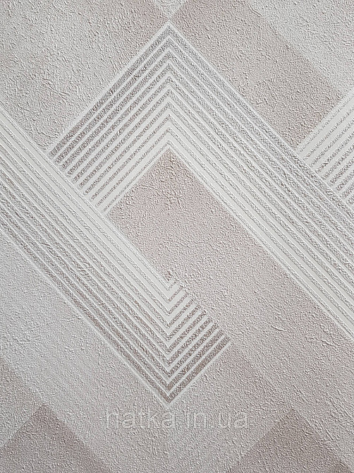 Обои виниловые на флизелине метровые Sintra Edelina геометрия фигуры ромбы полосы 3д бежевые белые  серебро Киев - изображение 2