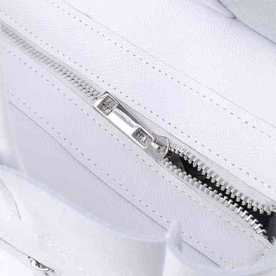 Практична сумка-шоппер із натуральної шкіри Shvigel 22844 Біла Київ