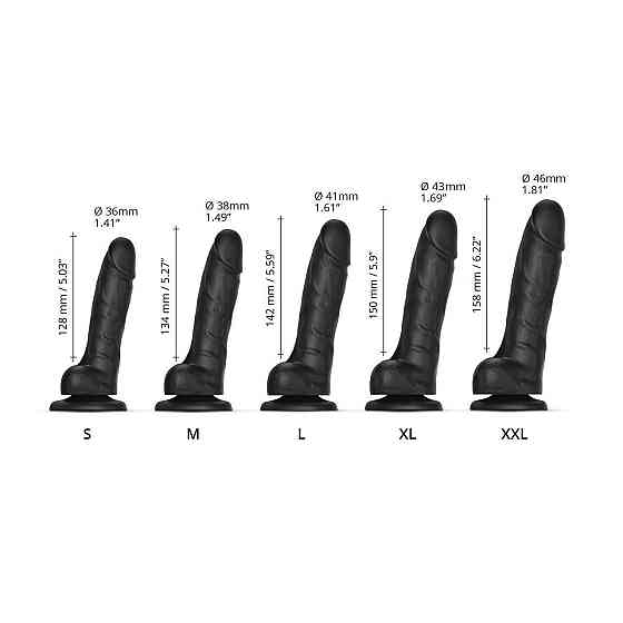 Реалістичний фалоімітатор Strap-On-Me Sliding Skin Realistic Dildo Black XL, ефект рухливої шкіри Sex Aura Київ