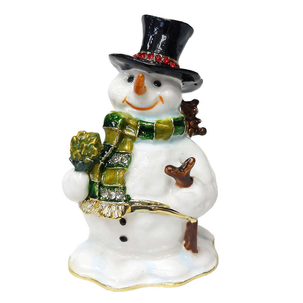 Скринька новорічна зі стразами Сніговик Київ - фото 1