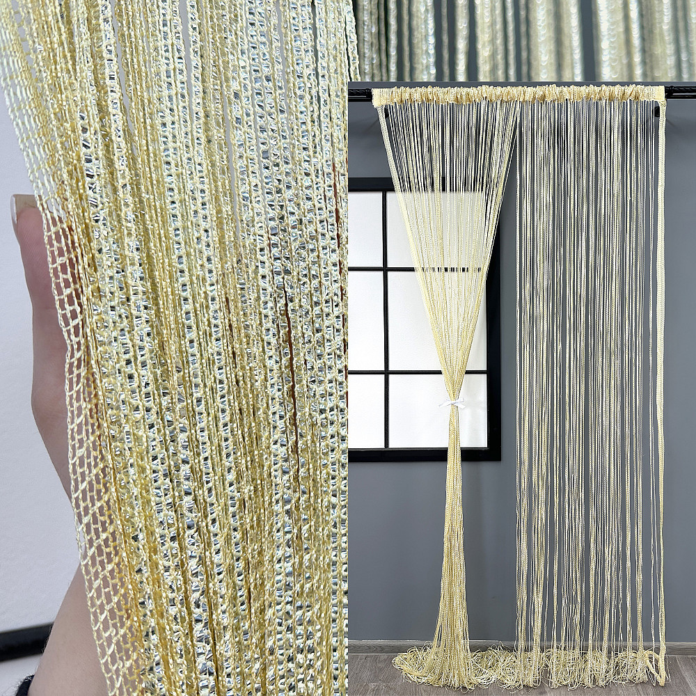 Шторы-нити Rovi Premium с люрексом Кремовый 300х300см 1 шт (61-116) Киев - изображение 1