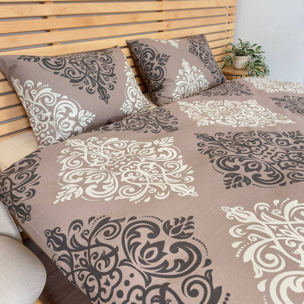 Постельное белье бязь Евро Орнамент 100% хлопок YouStar (Коричневый) Сумы - изображение 6