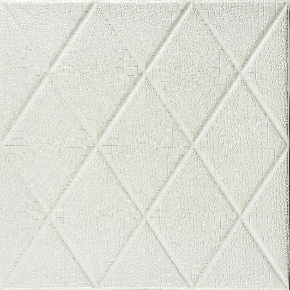 Самоклеюча декоративна настінно-стельова 3D панель Ромби під шкіру 700х700х6мм (161) SW-00000221 Дніпро - фото 1