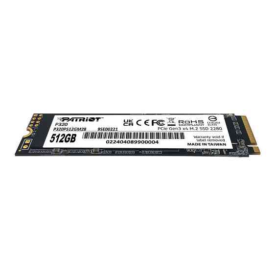 SSD диск накопитель M.2 Patriot P320 512GB NVMe 2280 Gen3.0 x4 3D TLC Одесса