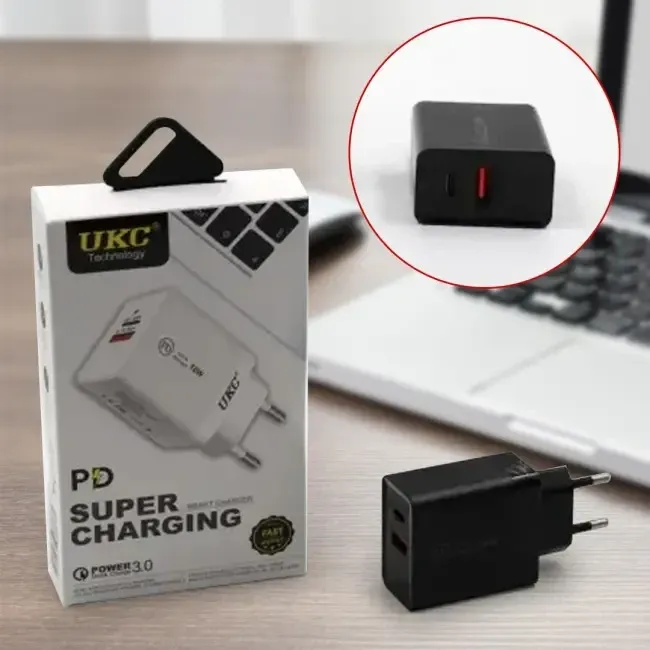 Адаптер Fast Charge 220v 18w PD 889 USB+type C Київ - фото 1
