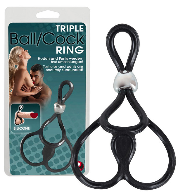 Кільця для мошонки і пеніса Triple Ball and Cock Ring Sex Aura Київ - фото 1