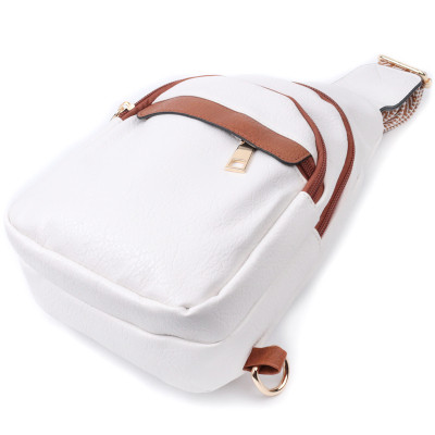 Сумка Vintage Жіноча через плече з отвором для навушників із екошкіри Біла (22785) Вінниця - фото 10