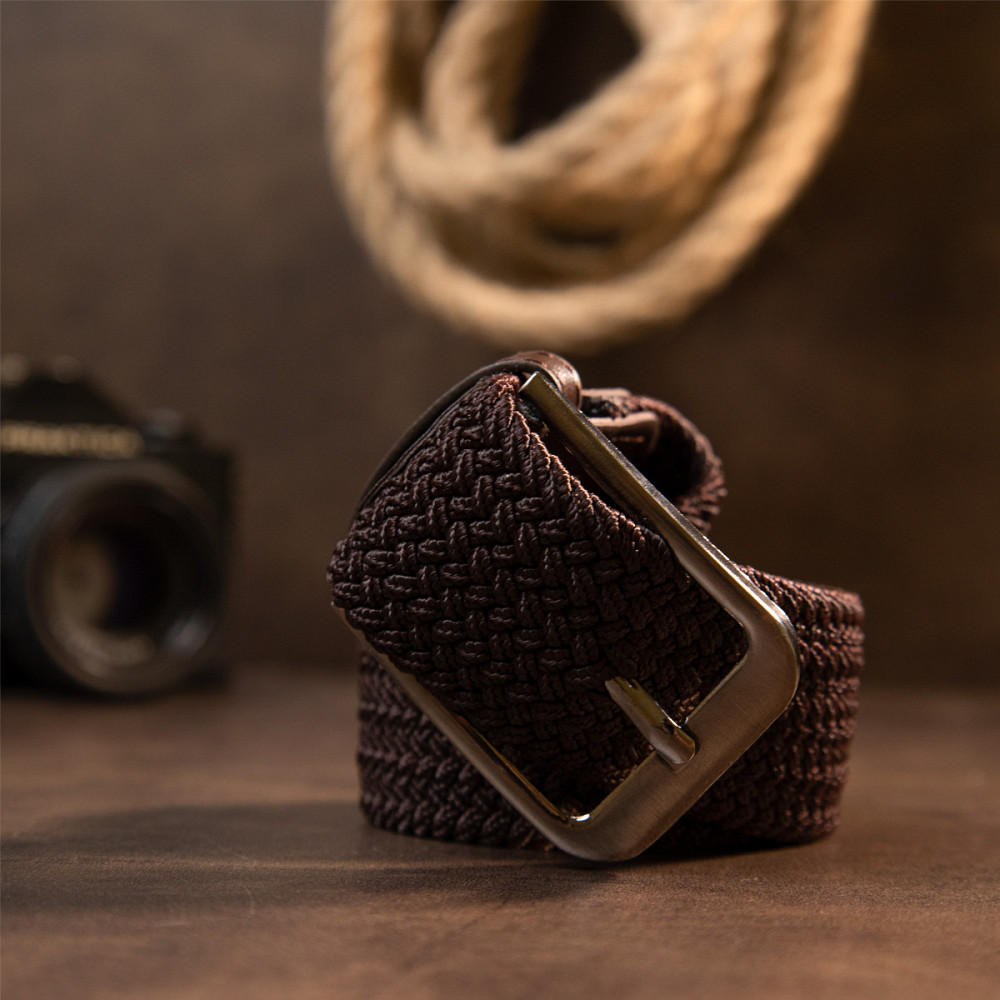 Текстильный ремень мужской классика Vintage 20519 Коричневый Киев - изображение 1