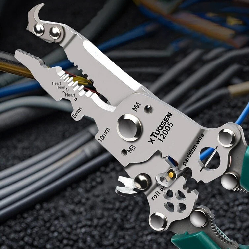 Багатофункціональні кліщі для зняття ізоляції 18в1 / Складні кліщі для зачищення та обтиску проводів Київ - фото 5
