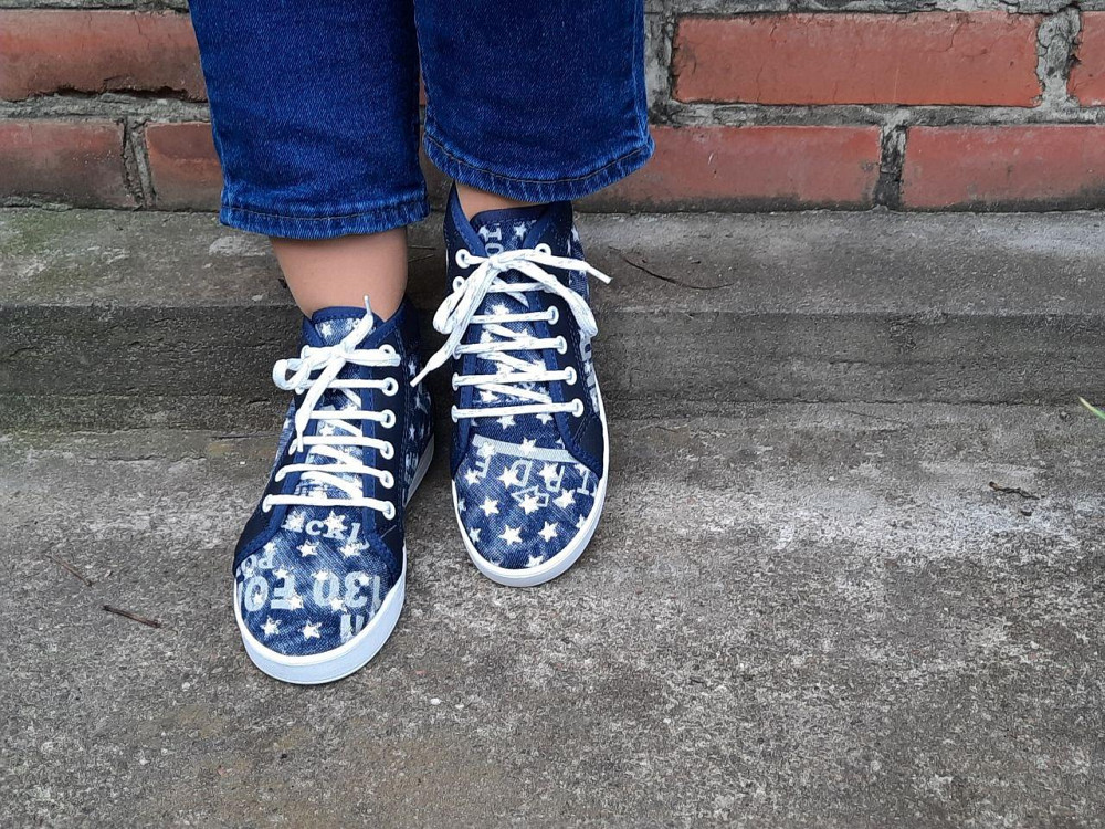 -Женские Кроссовки Мокасины Слипоны Синие Кеды Джинсовые (размеры: 39) - 53 Днепр - изображение 8