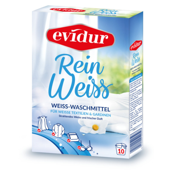 Порошок для прання білих речей evidur 10 праннів (Німеччина) evidur Weiss-Waschmittel pulver 10 Wl, 600 g Київ