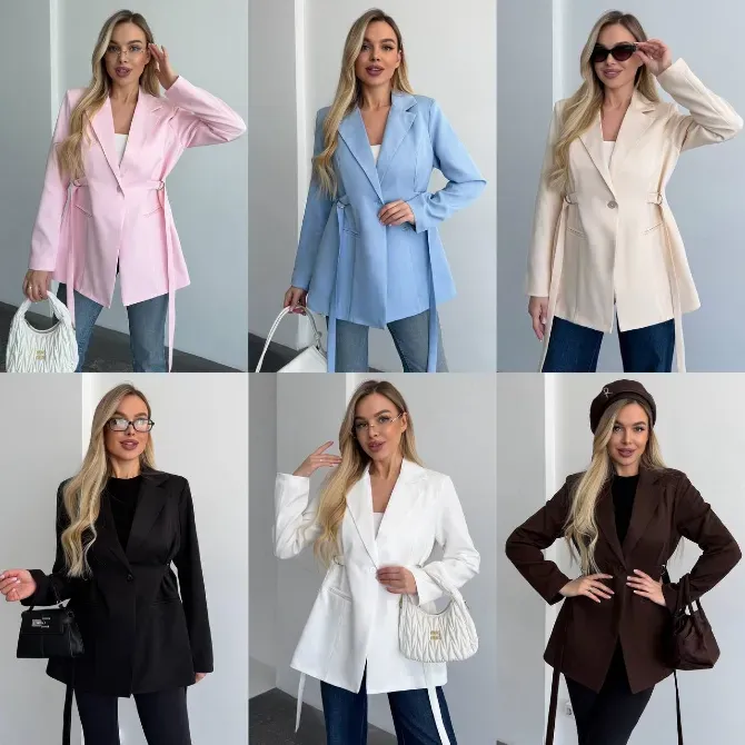 Женская куртка с ремнём и плечами — это базовый пиджак для стильного образа Одесса - изображение 14