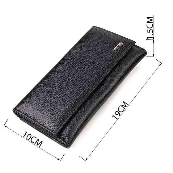 Унікальне портмоне унісекс з натуральної дрібнозернистої шкіри CANPELLINI 21856 Чорне Київ