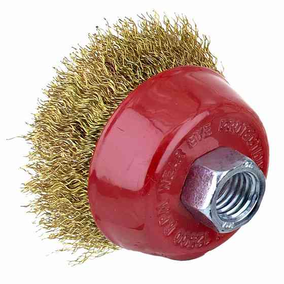 Щітка дротяна чашоподібна Ø65мм М14×2мм (латунированная) SIGMA (9014061) Рівне