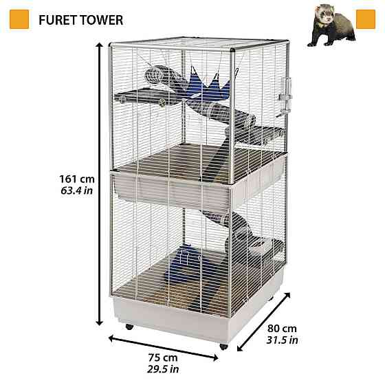 Двоповерхова карта для тхорів і шиншил Ferplast Furet Tower (Ферпласт Фюрет Тавер) Запоріжжя