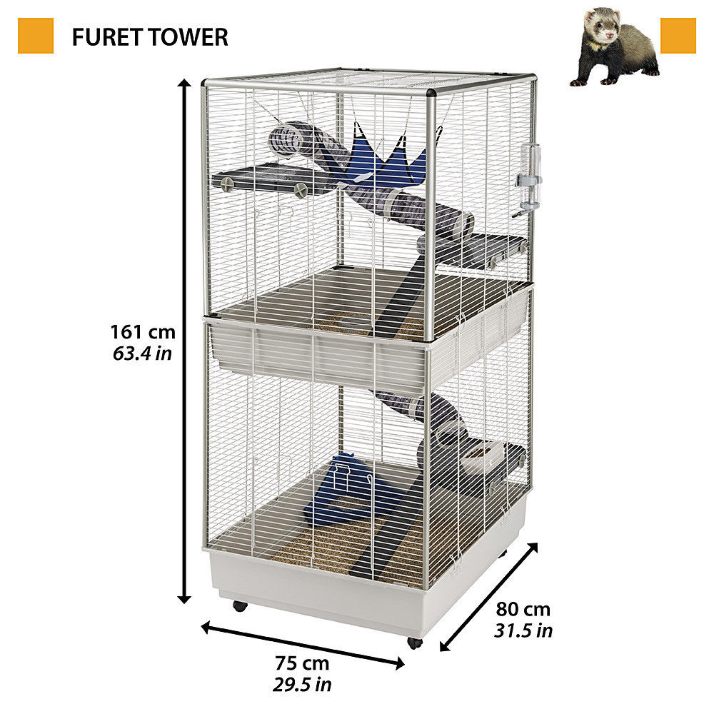 Двоповерхова карта для тхорів і шиншил Ferplast Furet Tower (Ферпласт Фюрет Тавер) Запоріжжя - фото 2