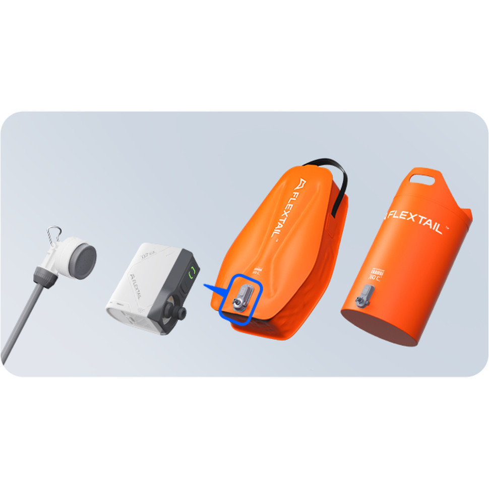 Душ із ємністю для води та насосом Flextail Tiny Shower Bucket 20 л Жовтогарячий Вінниця - фото 2