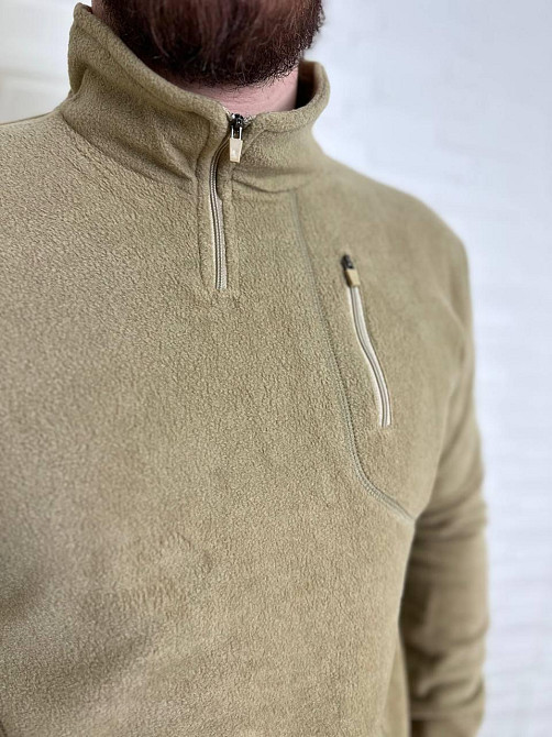 Тактична чоловіча флісова кофта реглан Bikatex Пісок, 2XL Вінниця - фото 4