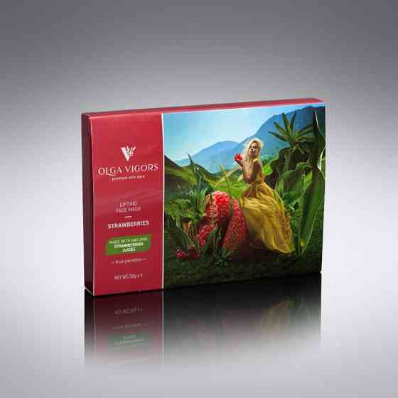 Лифтинговая маска для лица Клубника Vigor 4 шт Киев