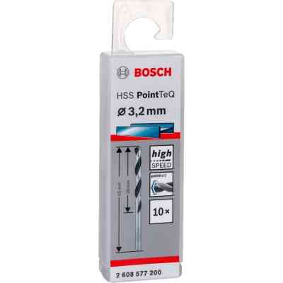 Свердло Bosch по металу HSS-PointTeQ, 3.2х36х65мм, 10шт (2.608.577.200) Вінниця