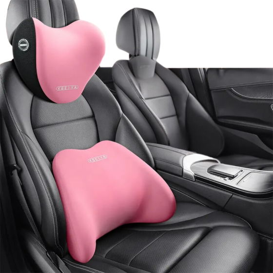 Набор подушек в машину под шею и спину в авто,подушки на подголовник и спинку сиденья,розовые Каменец-Подольский