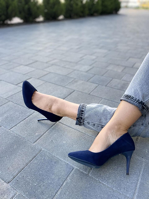 Comer Туфлі жіночі COMER темно-сині еко-замша висота каблука 8.5см (AH-8 1963) Коломыя - изображение 2