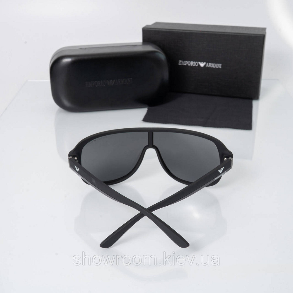 Брендовые мужские солнцезащитные очки маска EA 809 black Киев - изображение 2