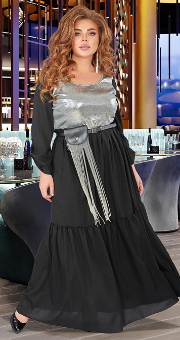 Нарядное черное платье батал (54) Киев - изображение 2