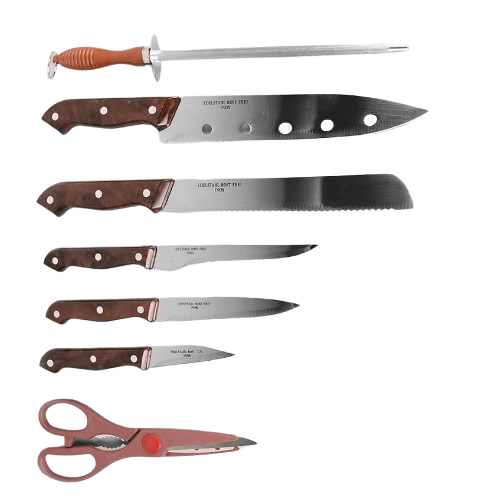 Набір ножів Rainbow 7 предметів на підставці кольорові ручки MR-1406 Maestro Житомир - фото 3