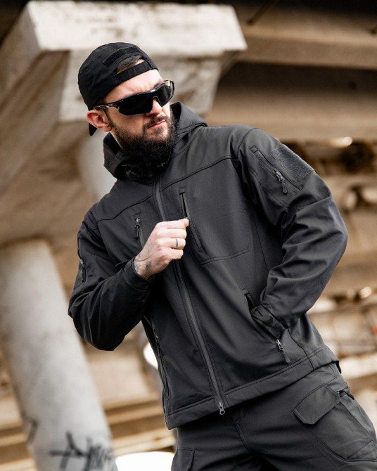 Міська тактична куртка MAXIMUS софтшел darck grey ПП7988 Одеса - фото 2