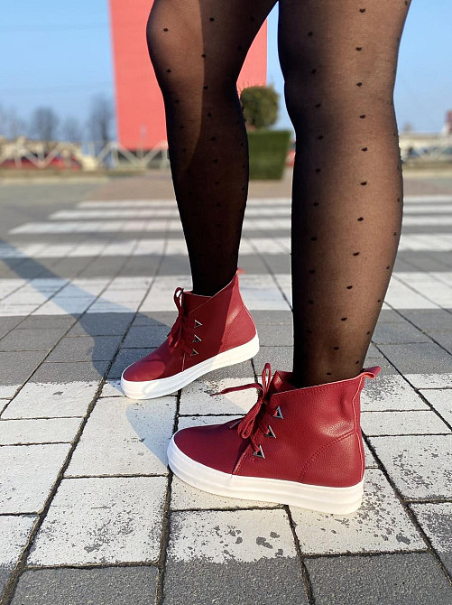 Черевики жіночі EA-2990 бордові еко-шкіра весна-осінь 39р.-24,5см. 40р.-25см. (1352) Коломыя - изображение 7