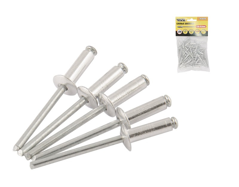 Заклепки алюмінієві витяжні MASTERTOOL 4.0х16.00 мм 50 шт 20-0570 Коломия - фото 2