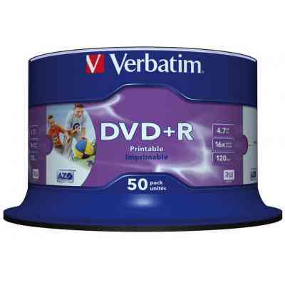 Диск DVD Verbatim 4.7Gb 16X CakeBox 50штWidePrintable (43512) Вінниця