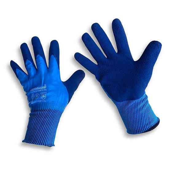 Робочі стрейчеві рукавички з пінним латексом сині — зручні та міцні для захисту рук при роботі Харків
