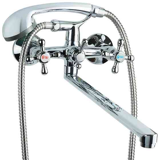 TAU Смеситель s70 ½" для ванны гусак прямой 350мм дивертор встроенный шаровый TAU VD-5C261C (98 Киев