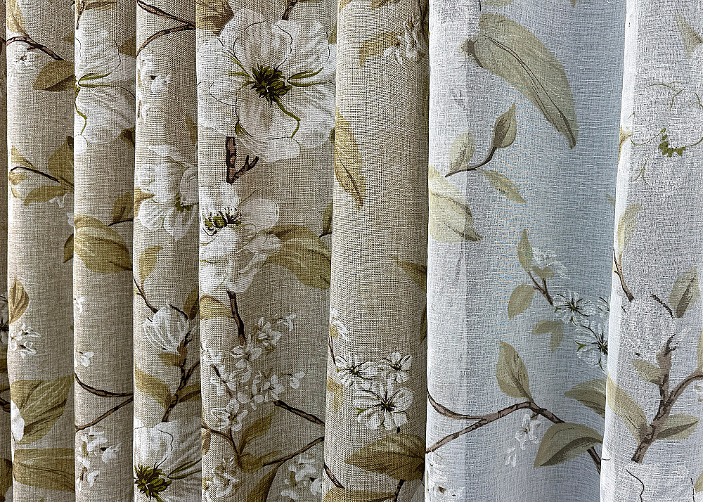 Комплект штор VR-Textil Льон Прованс 200х265 2шт і Тюль 500х265 1819ш-1908т Капучино з білим 71-107/6 Київ - фото 7