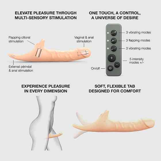 Вибронасадка для страпона с вакуумной стимуляцией Strap-On-Me Multi Orgasm Realistic Dildo M Vanilla Sex Aura Киев