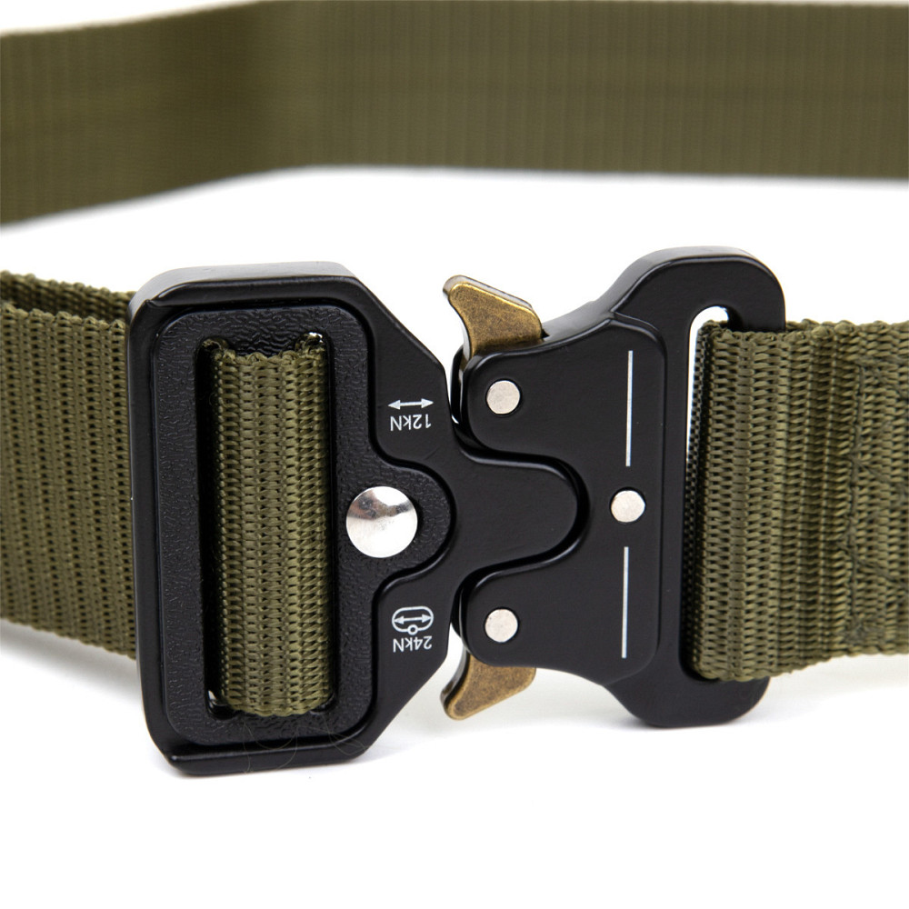 Текстильний ремінь з чорною пряжкою Vintage 20549 Хакі Київ - фото 6