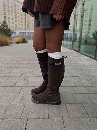 Чоботи жіночі M.KRAFT 9551 шоколадні (зима євро-хутро, замша натуральна) (6156) Коломия