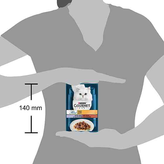 Влажный корм GOURMET Perle Duo для взрослых кошек, мини филе в соусе, с телятиной и уткой, 85 г Киев