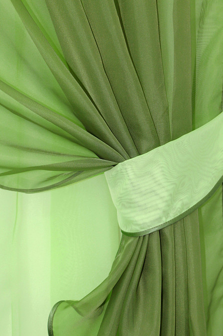 Кухонная занавеска VR-Textil № 018к штора и тюль с ламбрекеном оливковый с салатовым 270х170 см (50-217) Киев - изображение 3