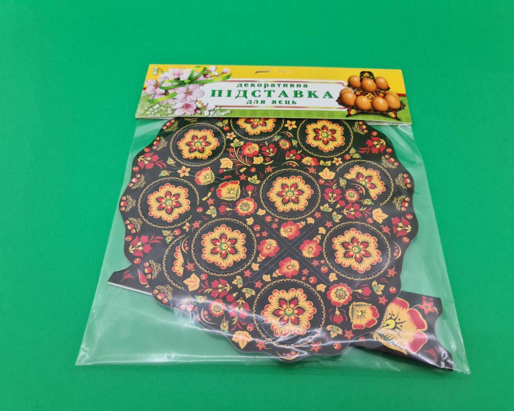 Декоративная подставка для яиц №12 "Хохлома" (12 яиц) высокая (1 шт) Харків - фото 3